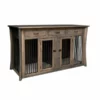 Amish Caledonia Double Pet Cabinet With Drawers And Pads