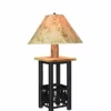 Amish Ironwood Lamp With Lambskin Shade