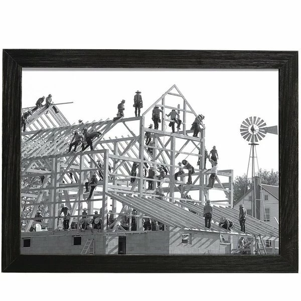 Amish Open Horizons Wall Decor - Barn Raising 1 Amish Open Horizons Wall Decor - Barn Raising