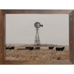 Amish Open Horizons Wall Decor - Windmill Cattle