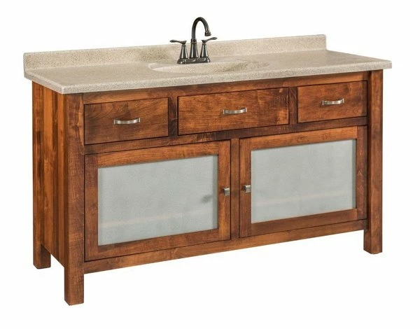 Amish Lehigh 60" Bathroom Vanity Without Top - Quick Ship 1 Amish Lehigh 60" Bathroom Vanity Without Top - Quick Ship